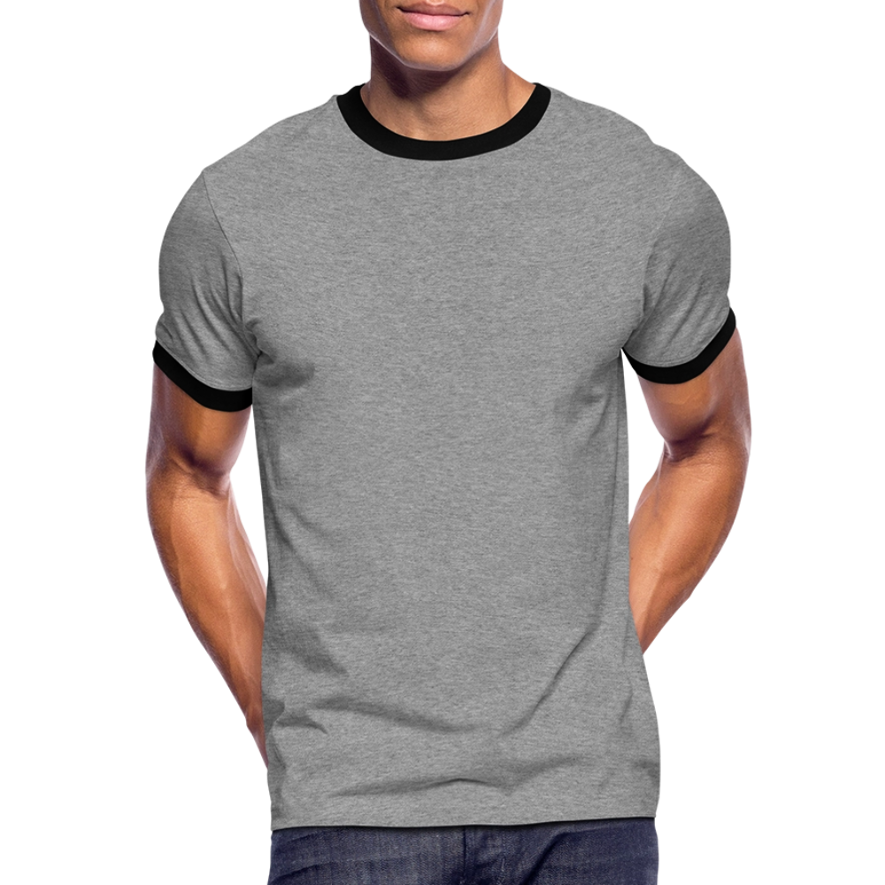 Männer Kontrast-T-Shirt in 7 Farben - Grau meliert/Schwarz