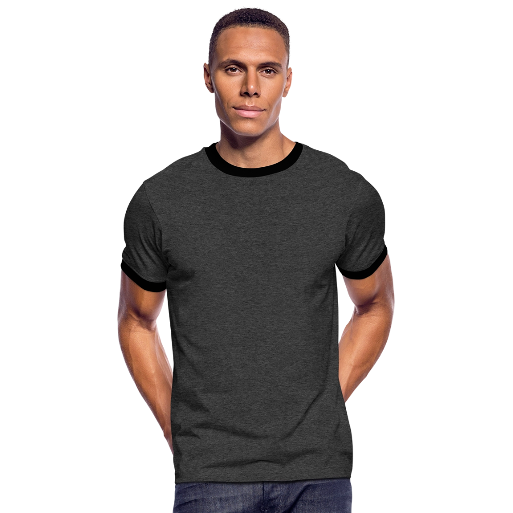 Männer Kontrast-T-Shirt in 7 Farben - Anthrazit/Schwarz