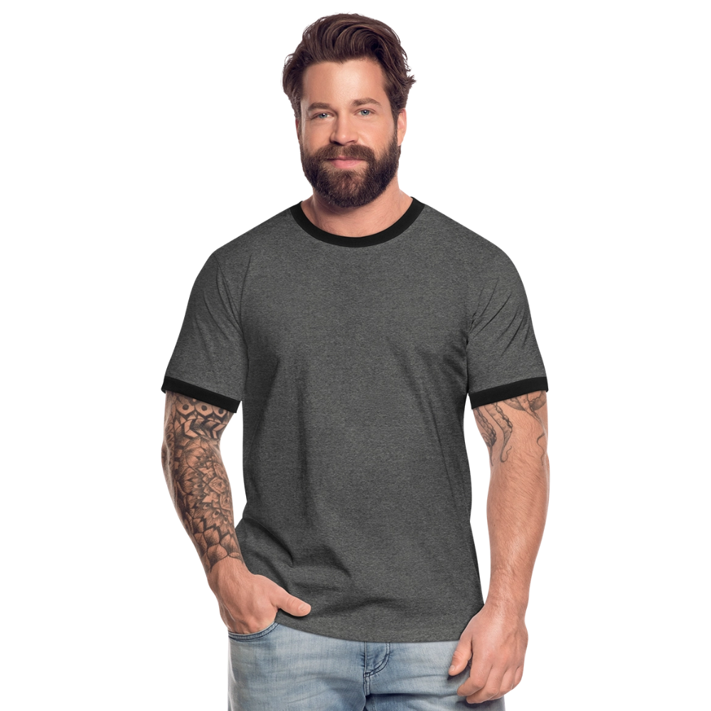 Männer Kontrast-T-Shirt in 7 Farben - Anthrazit/Schwarz