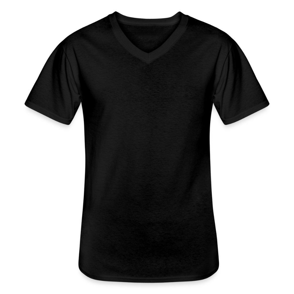 Klassisches Männer-T-Shirt mit V-Ausschnitt in 4 Farben - Schwarz
