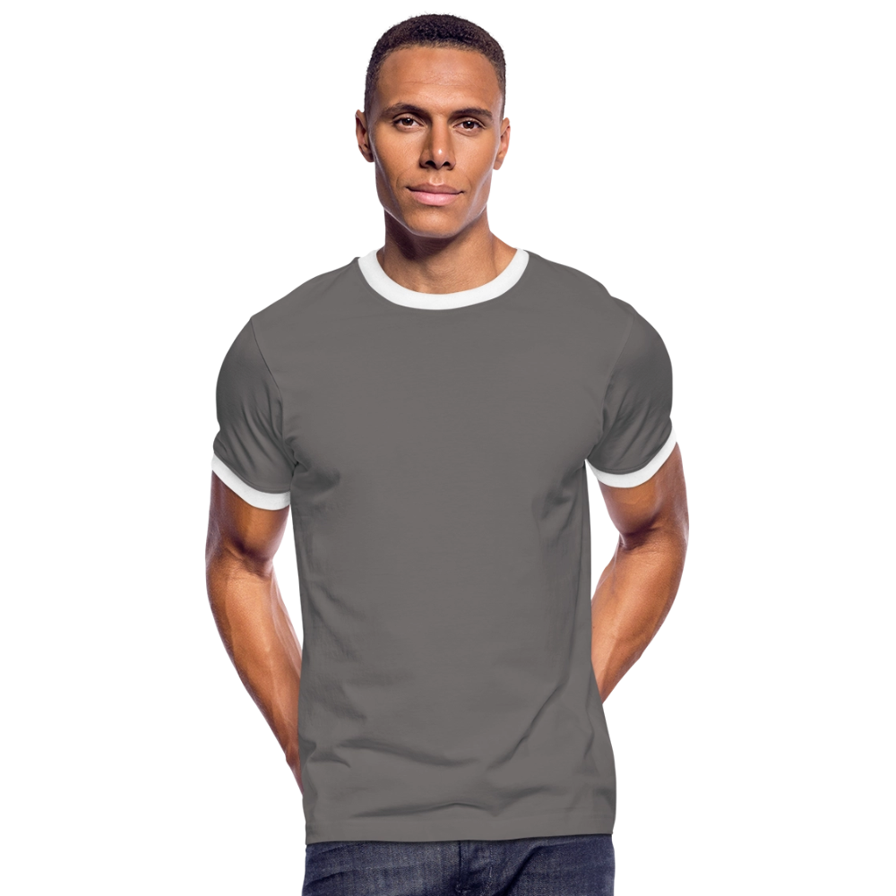 Männer Kontrast-T-Shirt in 7 Farben - Dunkelgrau/Weiß