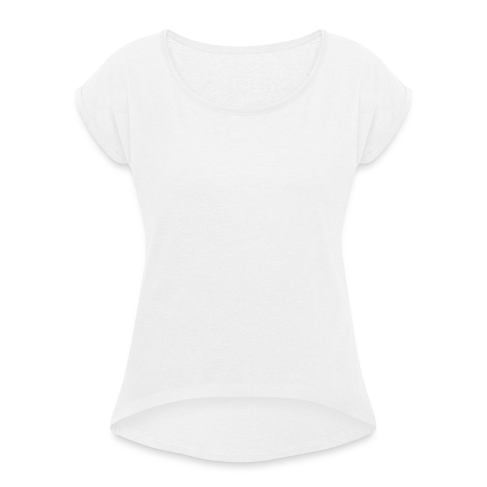 Frauen T-Shirt mit gerollten Ärmeln - Weiß