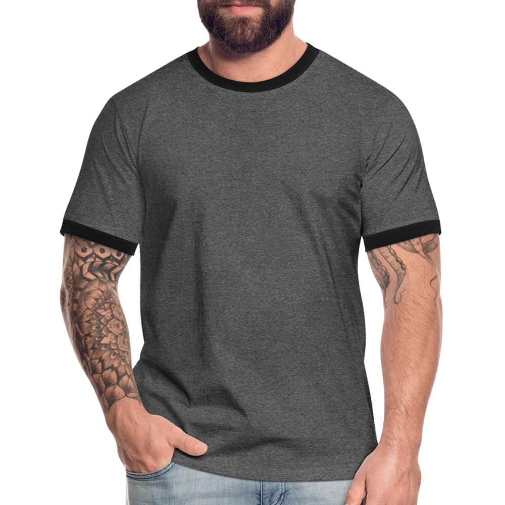 Männer Kontrast-T-Shirt in 7 Farben - Anthrazit/Schwarz