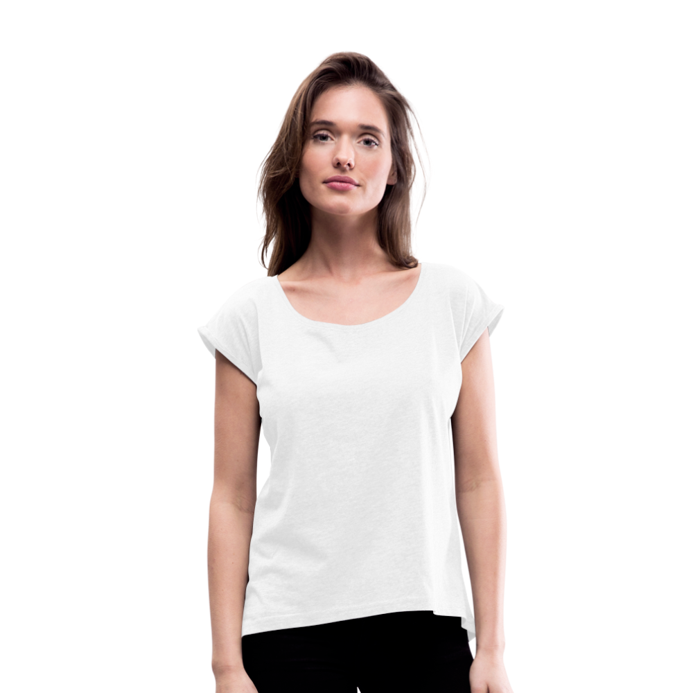 Frauen T-Shirt mit gerollten Ärmeln - Weiß