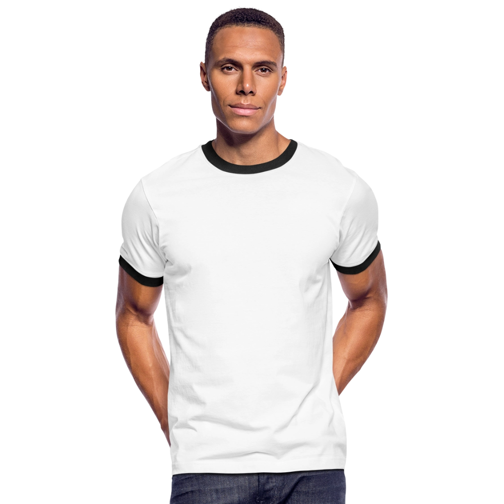 Männer Kontrast-T-Shirt in 7 Farben - Weiß/Schwarz