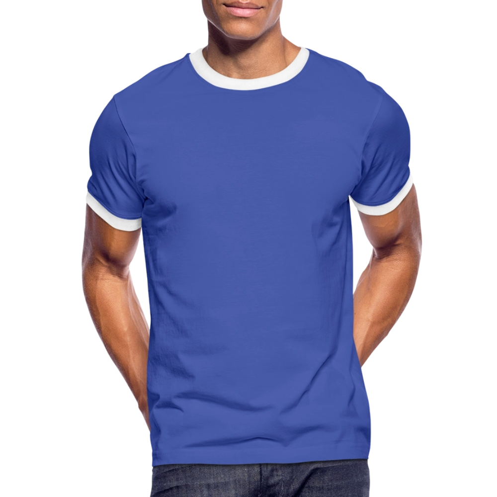 Männer Kontrast-T-Shirt in 7 Farben - Blau/Weiß