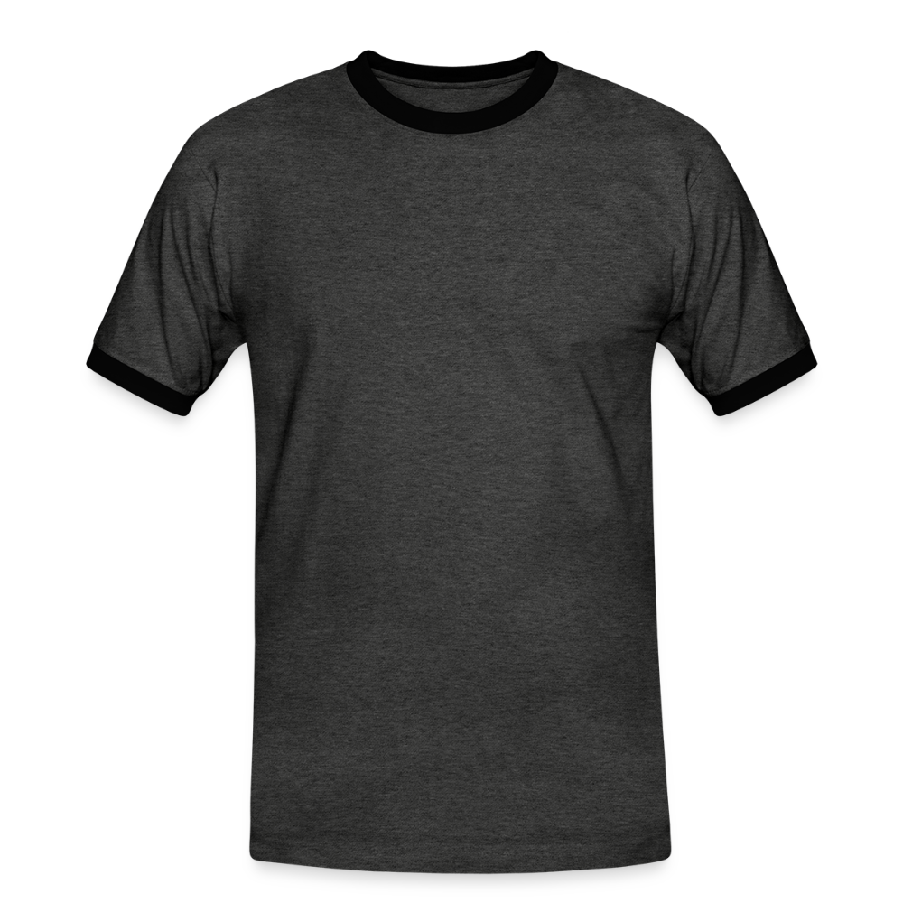 Männer Kontrast-T-Shirt in 7 Farben - Anthrazit/Schwarz