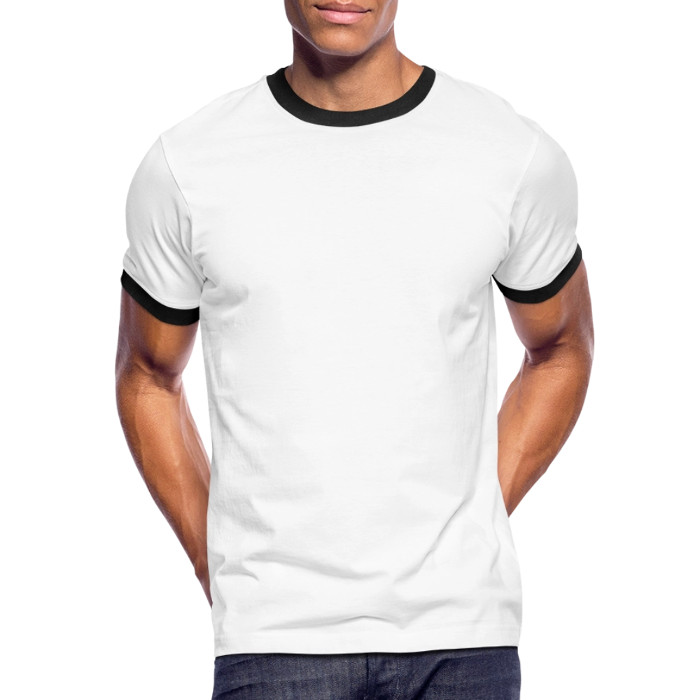 Männer Kontrast-T-Shirt in 7 Farben - Weiß/Schwarz