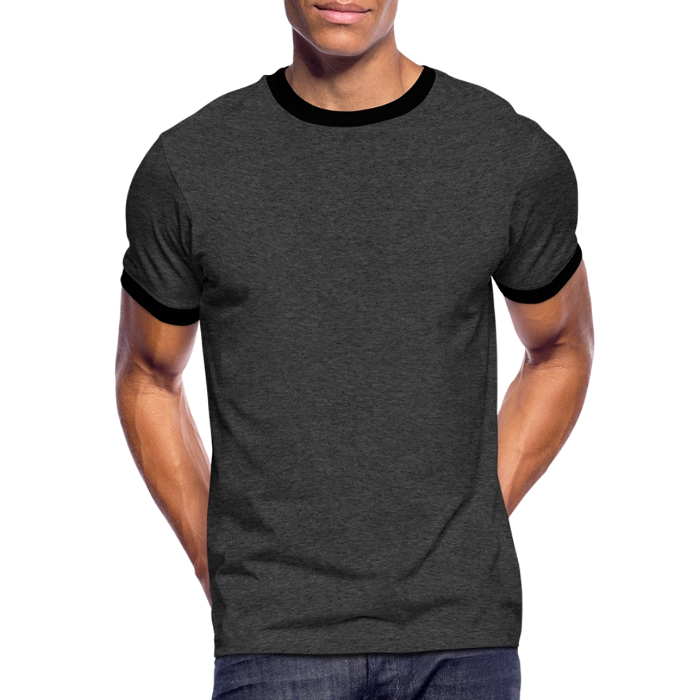 Männer Kontrast-T-Shirt in 7 Farben - Anthrazit/Schwarz