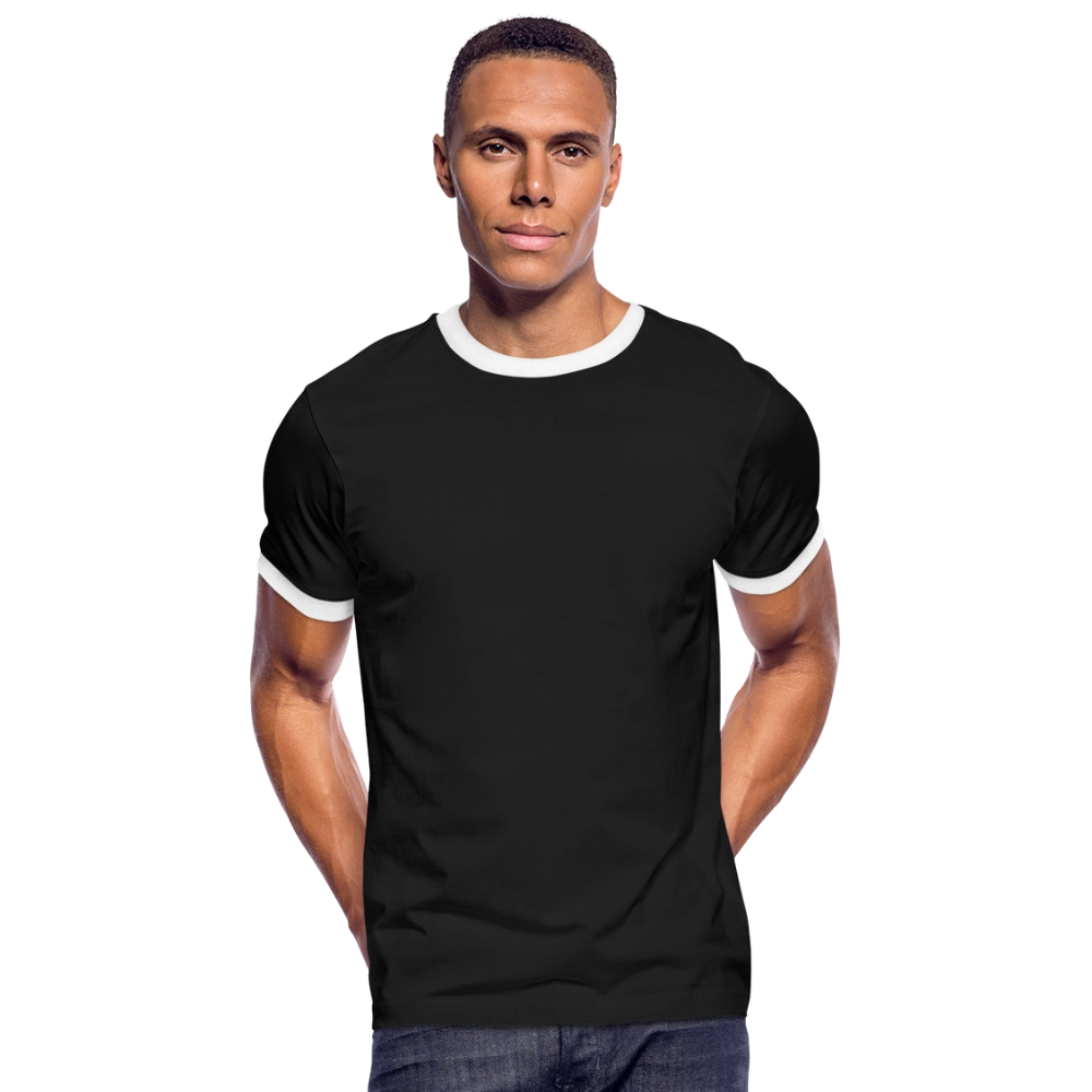 Männer Kontrast-T-Shirt in 7 Farben - Schwarz/Weiß