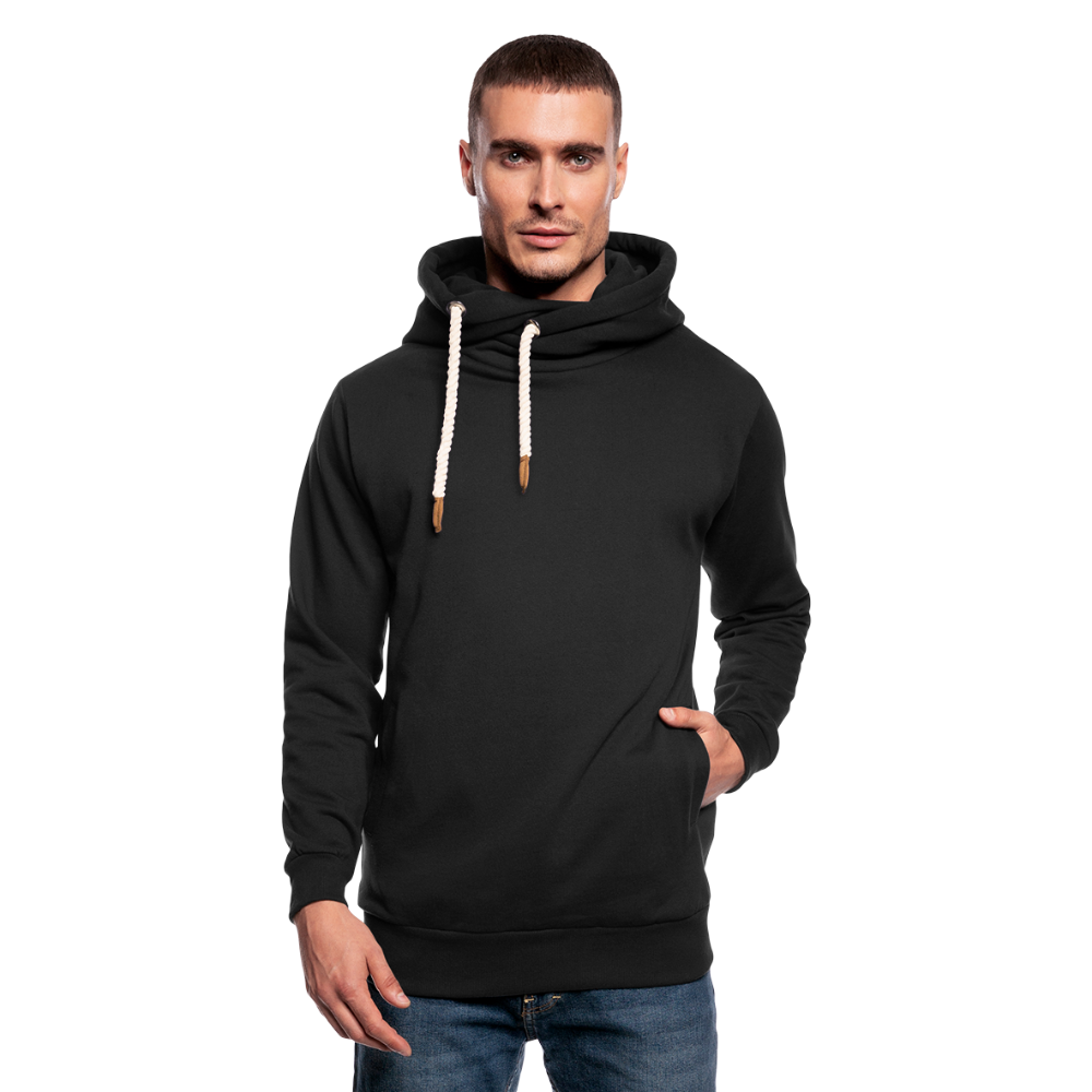 Unisex Schalkragen Hoodie in 3 Farben - Schwarz