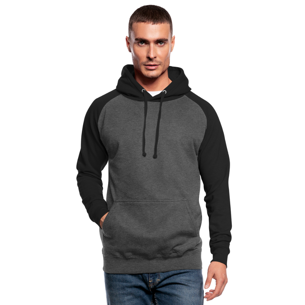 Unisex Baseball Hoodie in 3 Farben - Graphit/Schwarz
