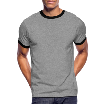 Männer Kontrast-T-Shirt in 7 Farben - Grau meliert/Schwarz
