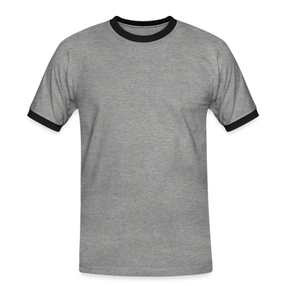Männer Kontrast-T-Shirt in 7 Farben - Grau meliert/Schwarz