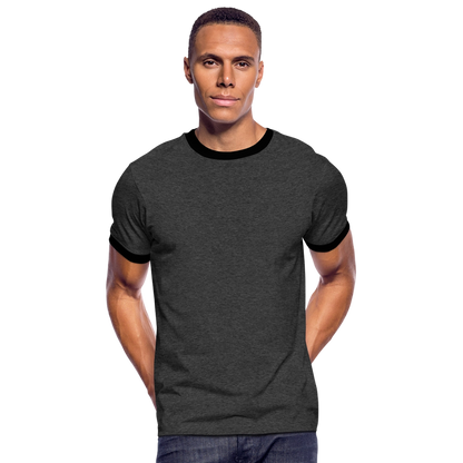 Männer Kontrast-T-Shirt in 7 Farben - Anthrazit/Schwarz