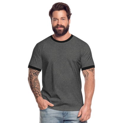 Männer Kontrast-T-Shirt in 7 Farben - Anthrazit/Schwarz