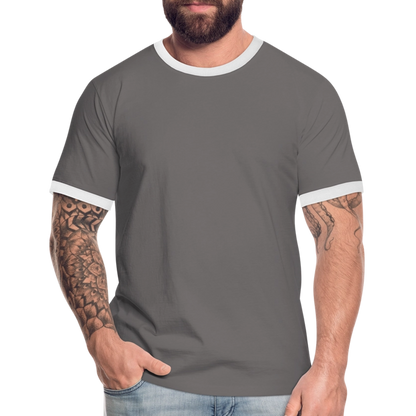 Männer Kontrast-T-Shirt in 7 Farben - Dunkelgrau/Weiß
