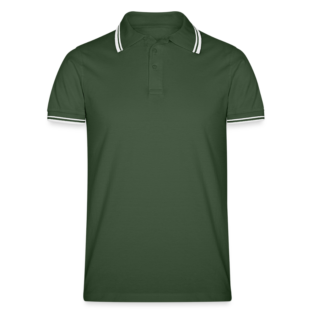 Männer Tipped Poloshirt - Tannengrün/Weiß