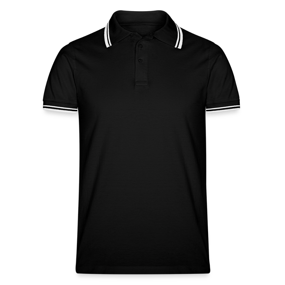 Männer Tipped Poloshirt - Schwarz/Weiß