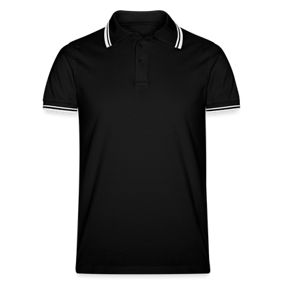 Männer Tipped Poloshirt - Schwarz/Weiß