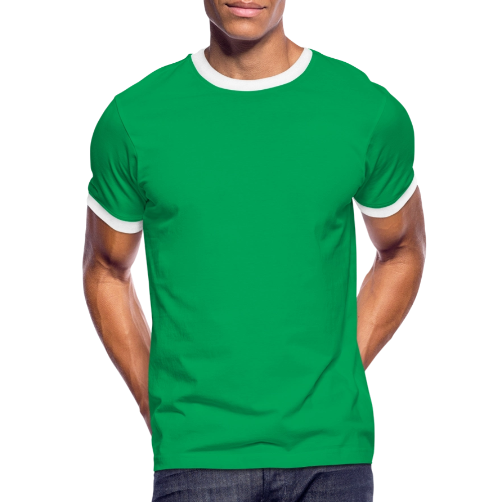 Männer Kontrast-T-Shirt in 7 Farben - Kelly Green/Weiß