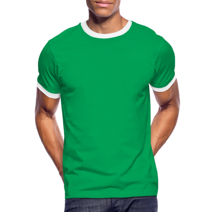 Männer Kontrast-T-Shirt in 7 Farben - Kelly Green/Weiß