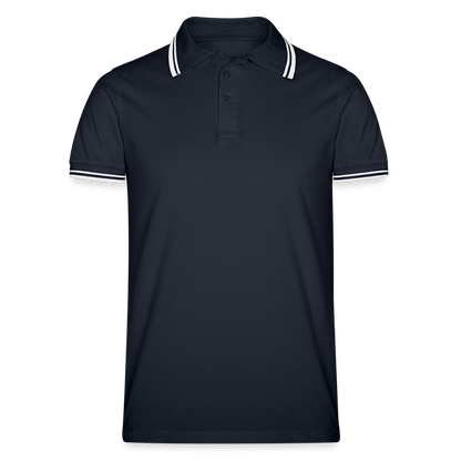 Männer Tipped Poloshirt - Navy/Weiß