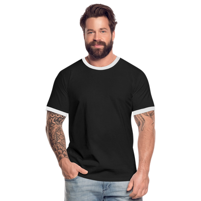 Männer Kontrast-T-Shirt in 7 Farben - Schwarz/Weiß