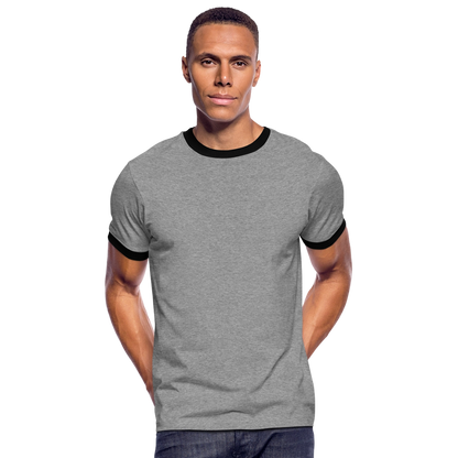 Männer Kontrast-T-Shirt in 7 Farben - Grau meliert/Schwarz