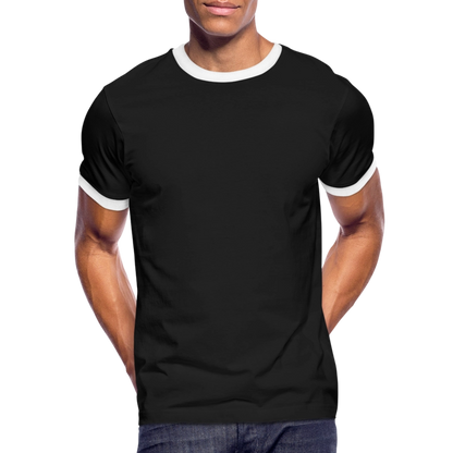 Männer Kontrast-T-Shirt in 7 Farben - Schwarz/Weiß