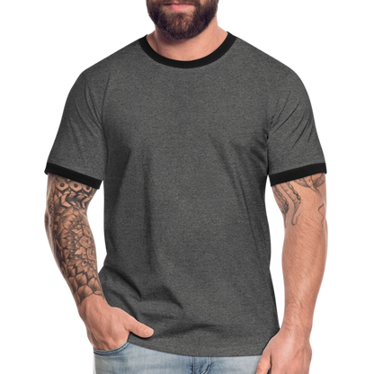 Männer Kontrast-T-Shirt in 7 Farben - Anthrazit/Schwarz