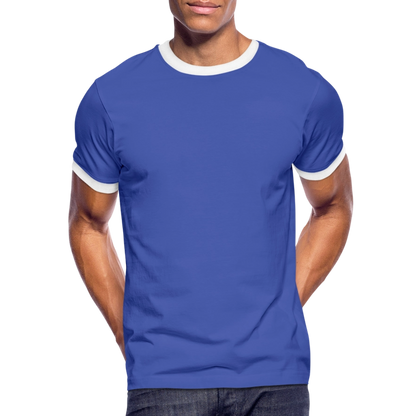 Männer Kontrast-T-Shirt in 7 Farben - Blau/Weiß
