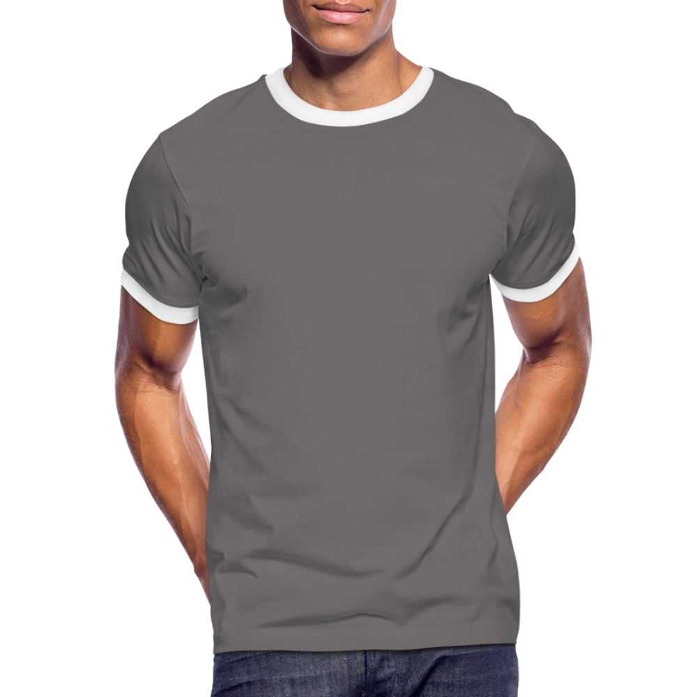 Männer Kontrast-T-Shirt in 7 Farben - Dunkelgrau/Weiß