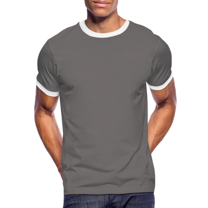 Männer Kontrast-T-Shirt in 7 Farben - Dunkelgrau/Weiß
