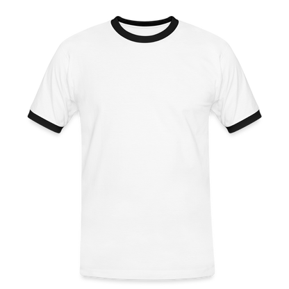 Männer Kontrast-T-Shirt in 7 Farben - Weiß/Schwarz