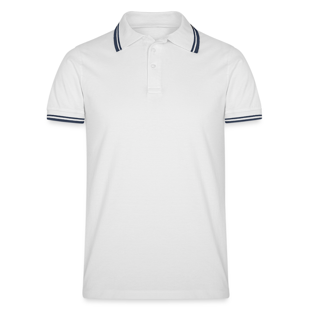 Männer Tipped Poloshirt - Weiß/Navy