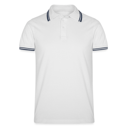 Männer Tipped Poloshirt - Weiß/Navy