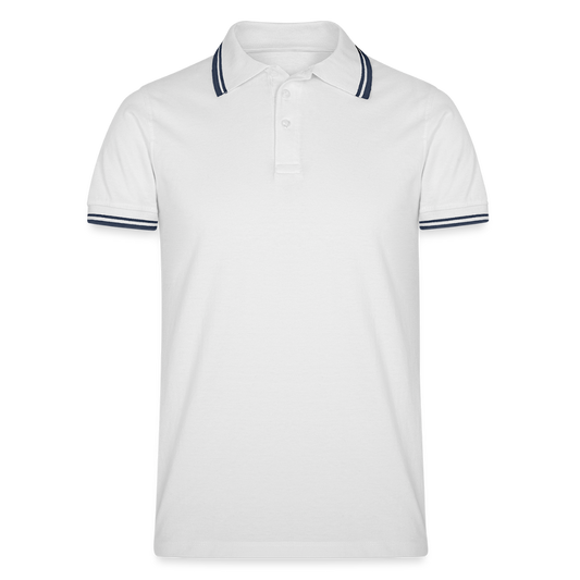 Männer Tipped Poloshirt - Weiß/Navy