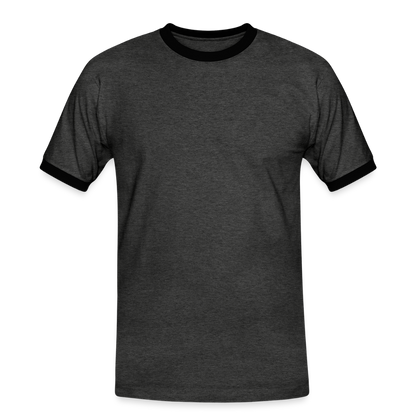 Männer Kontrast-T-Shirt in 7 Farben - Anthrazit/Schwarz