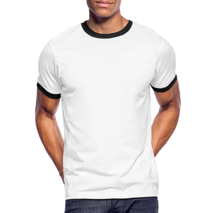 Männer Kontrast-T-Shirt in 7 Farben - Weiß/Schwarz