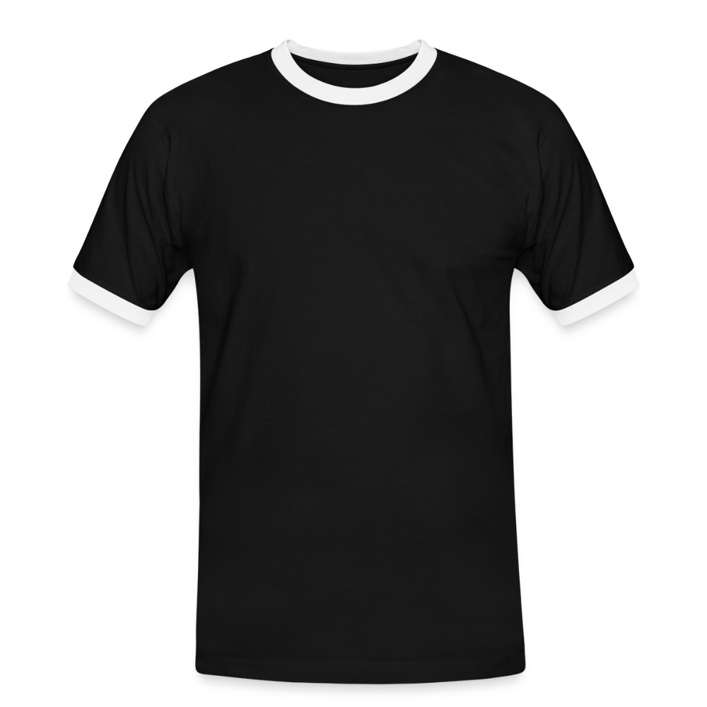 Männer Kontrast-T-Shirt in 7 Farben - Schwarz/Weiß