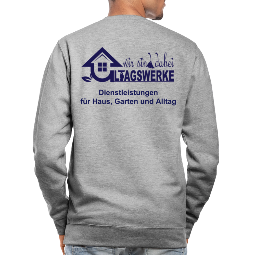 Unisex Pullover - Weißgrau meliert