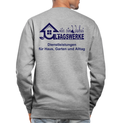 Unisex Pullover - Weißgrau meliert