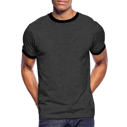 Männer Kontrast-T-Shirt in 7 Farben - Anthrazit/Schwarz