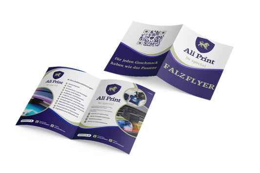 Flyer mit Mittelfalz DIN A7 bis A4