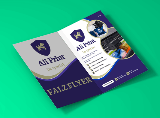 Flyer mit Mittelfalz DIN A7 bis A4