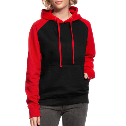 Unisex Baseball Hoodie - Schwarz/Rot