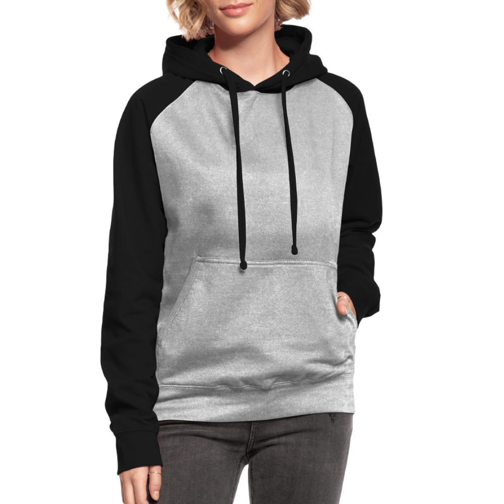 Unisex Baseball Hoodie - Grau meliert/Schwarz