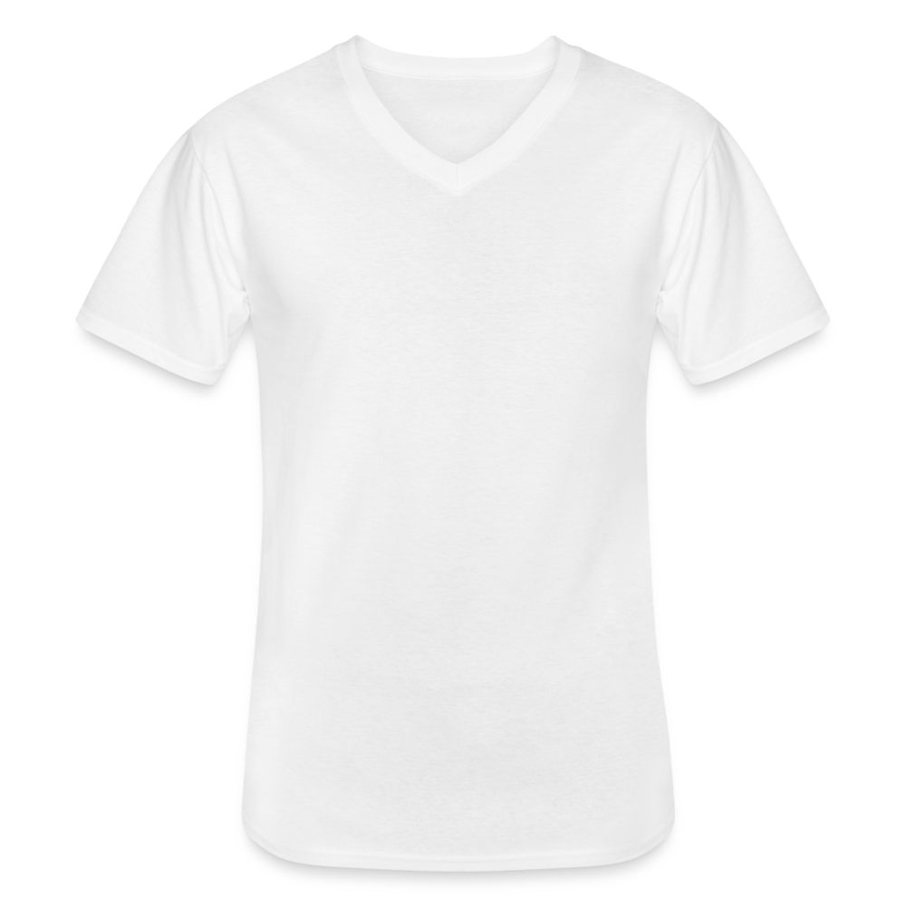 Klassisches Männer-T-Shirt mit V-Ausschnitt in 4 Farben - weiß