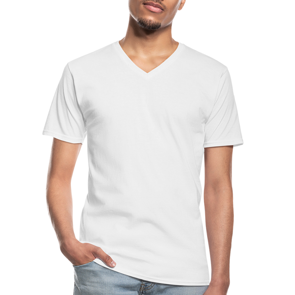 Klassisches Männer-T-Shirt mit V-Ausschnitt in 4 Farben - weiß